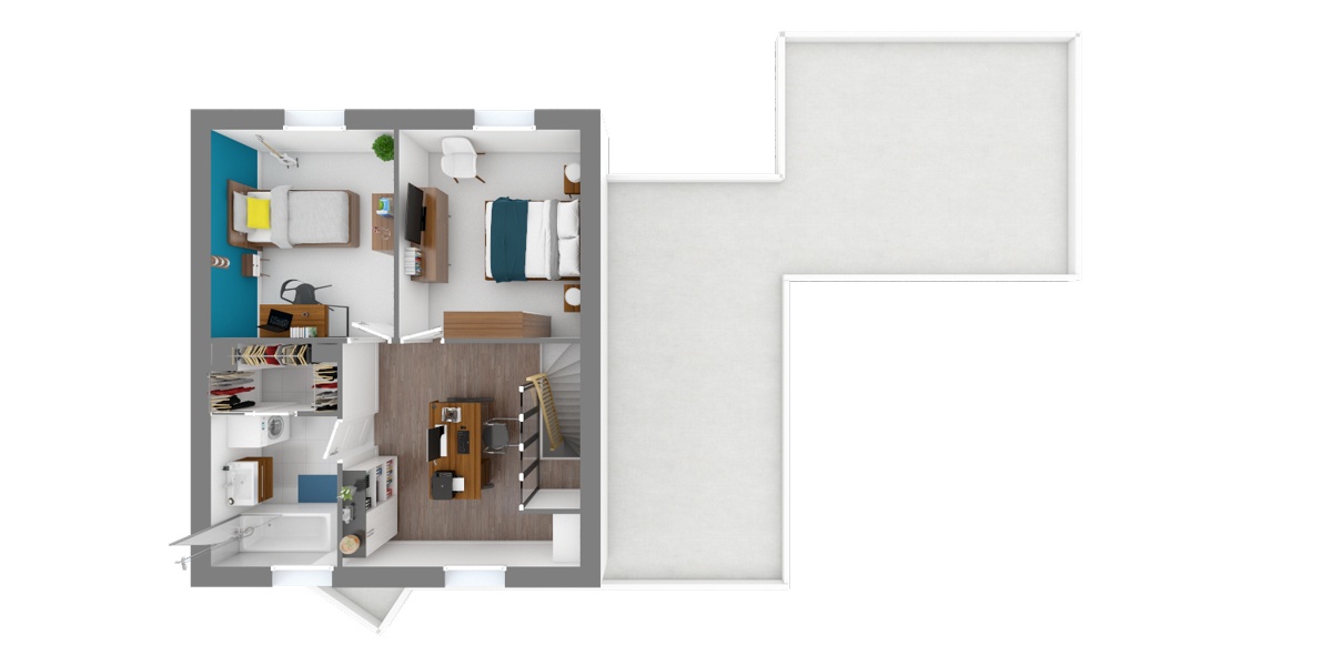 plan maison moderne ternas étage