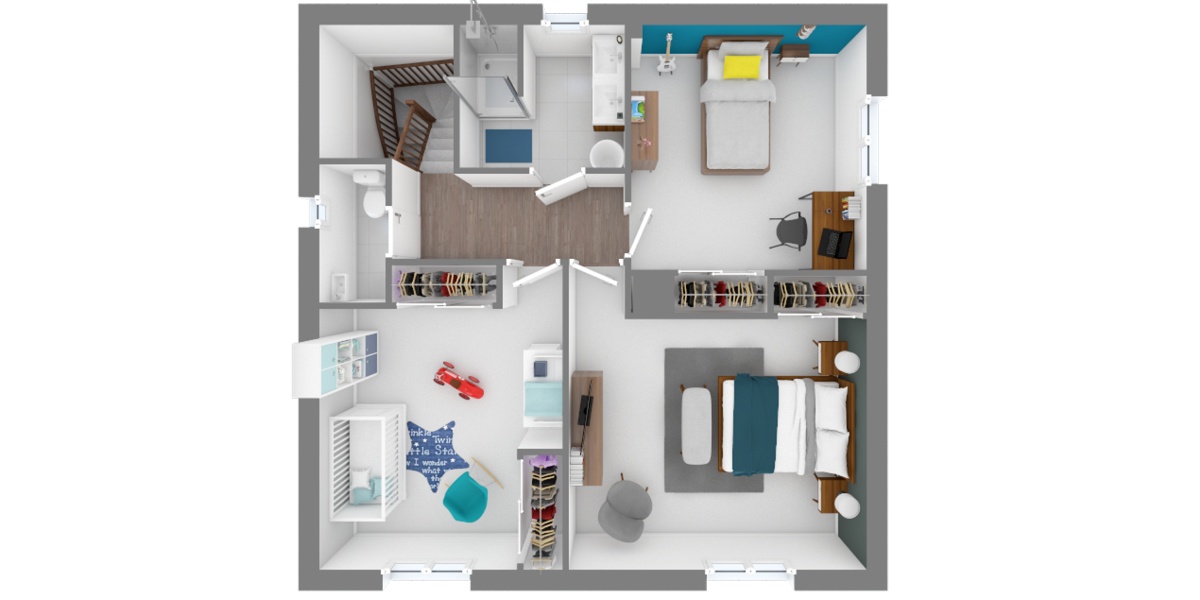 plan étage partiel maison traditionnelle