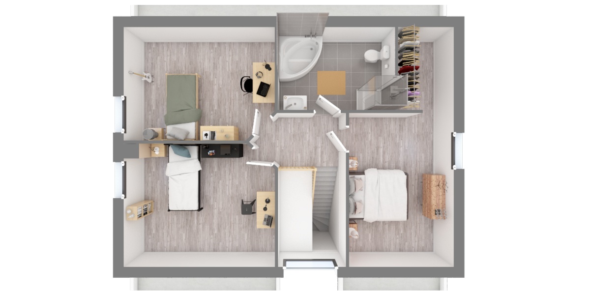 etage plan maison moderne