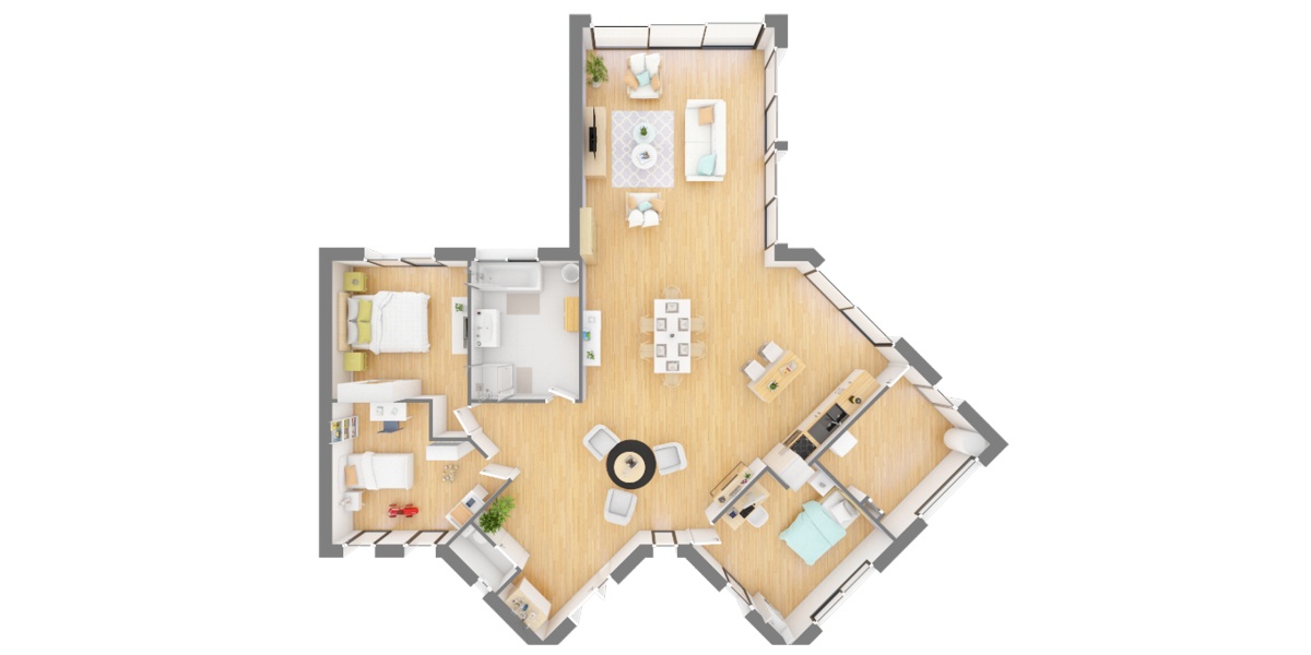 plan maison en étoile