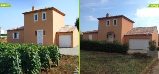 Agrandissement d'un garage Maisons France Confort à Biot (06).