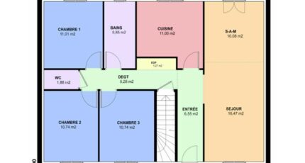 TOPAZE SOUS SOL traditionnel 3393-594452_plan-etage.jpg - Maisons France Confort