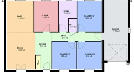 TOPAZE VS contemporain 3382-594403_plan-rez-de-chaussee.jpg - Maisons France Confort