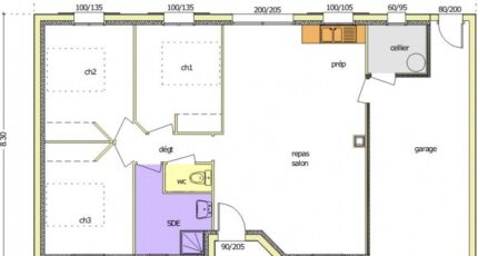 Avant-projet MARANS - 80 m² - 3 chambres 2490-255466_bouleau-3ch-garage-a-droite.jpg - Maisons France Confort