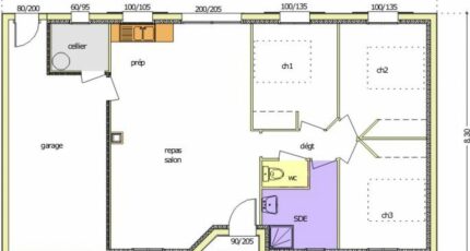 Avant-projet MARANS - 80 m² - 3 chambres 2490-255468_bouleau-3ch-garage-a-gauche.jpg - Maisons France Confort