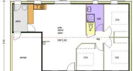 Avant-Projet AIZENAY  81 m² - 3 chambres 2466-255083_bergerac-3-ch-garage-a-gauche.jpg - Maisons France Confort