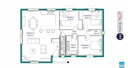 MAISON SUR SOUS-SOL - 94 M 2 - CREUSE - STERRIA 5 9068-3653modele620171026DaCpz.jpeg - Maisons France Confort