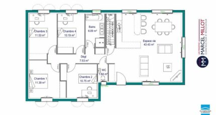 MAISON SUR SOUS-SOL - 103 M2 - CORRÈZE - NORD DU L 8912-3653modele620171019aOu8w.jpeg - Maisons France Confort