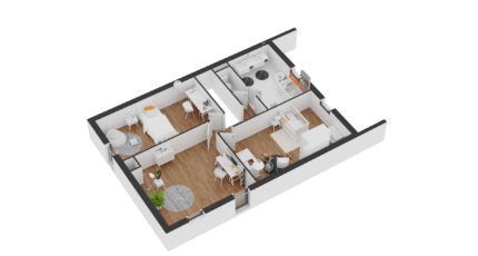 Maison Traditionnelle sur-élevée Houget_etage.png - Maisons France Confort
