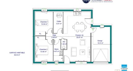 PRIMA 4 AG - 22° - dpts 87/46/24 - maison de plain 18759-3290modele820190130IZToD.jpeg - Maisons France Confort