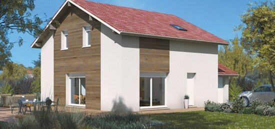 Plan de maison Surface terrain 100 m2 - 5 pièces - 4  chambres -  avec garage 