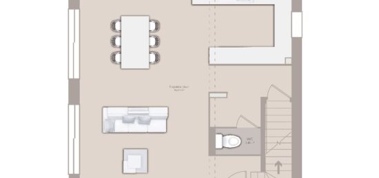 Plan de maison Surface terrain 80 m2 - 3 pièces - 2  chambres -  avec garage 