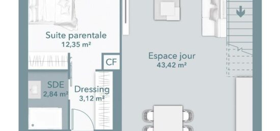 Plan de maison Surface terrain 122 m2 - 6 pièces - 4  chambres -  sans garage 