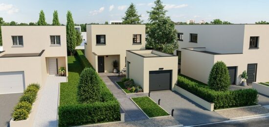 Plan de maison Surface terrain 90 m2 - 6 pièces - 3  chambres -  avec garage 