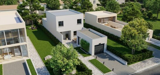 Plan de maison Surface terrain 110 m2 - 6 pièces - 4  chambres -  avec garage 