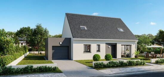 Plan de maison Surface terrain 85 m2 - 5 pièces - 3  chambres -  avec garage 