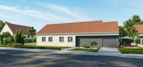 Plan de maison Surface terrain 120 m2 - 5 pièces - 4  chambres -  avec garage 