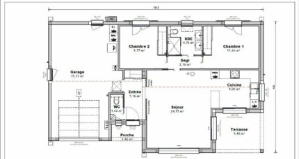 Maison 68m² - 2CH - Garage - 95BX201553 33545-9585modele820220324bxEny.jpeg - Maisons France Confort