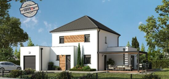 Plan de maison Surface terrain 114 m2 - 6 pièces - 5  chambres -  avec garage 