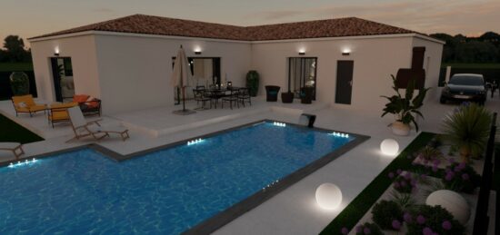 Maison neuve à Ornaisons, Occitanie