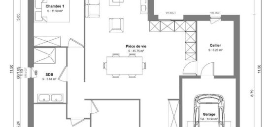 Maison neuve à , Nord